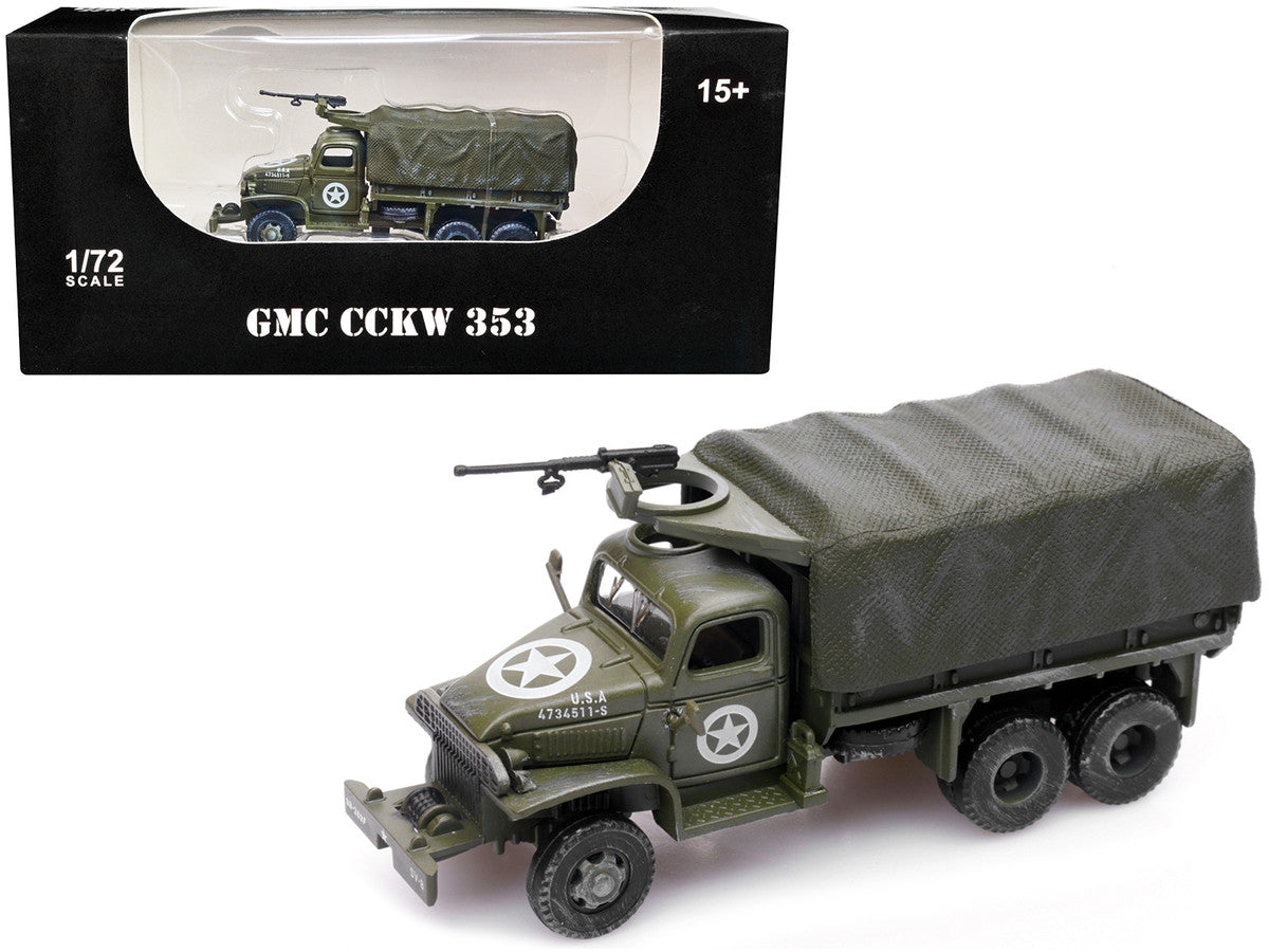 GMC CCKW 353 Truck With Mounted Gun Olive Drab "4734511-S" US Army World War II 1/72 Diecast Model by Legion by Legion
