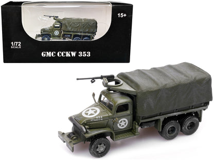 GMC CCKW 353 Truck With Mounted Gun Olive Drab "4734511-S" US Army World War II 1/72 Diecast Model by Legion by Legion