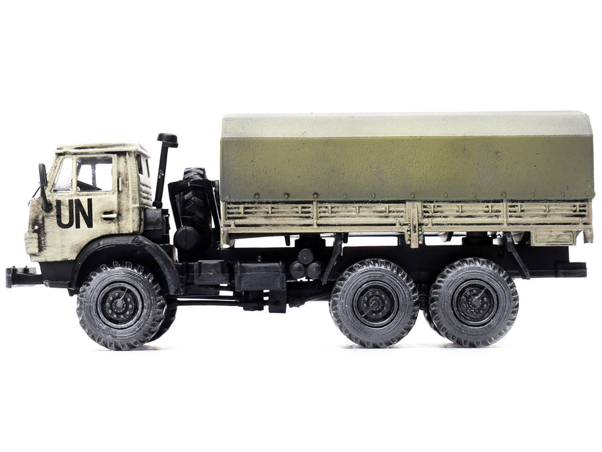 Kamaz 4310 Transport Truck Beige (Weathered) "United Nations" 1/72 Diecast Model by Legion by Legion