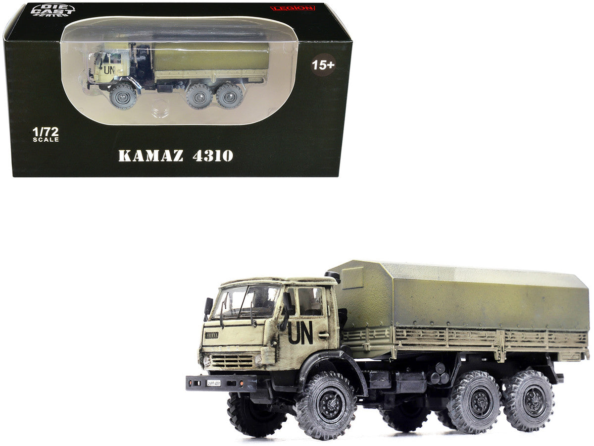Kamaz 4310 Transport Truck Beige (Weathered) "United Nations" 1/72 Diecast Model by Legion by Legion