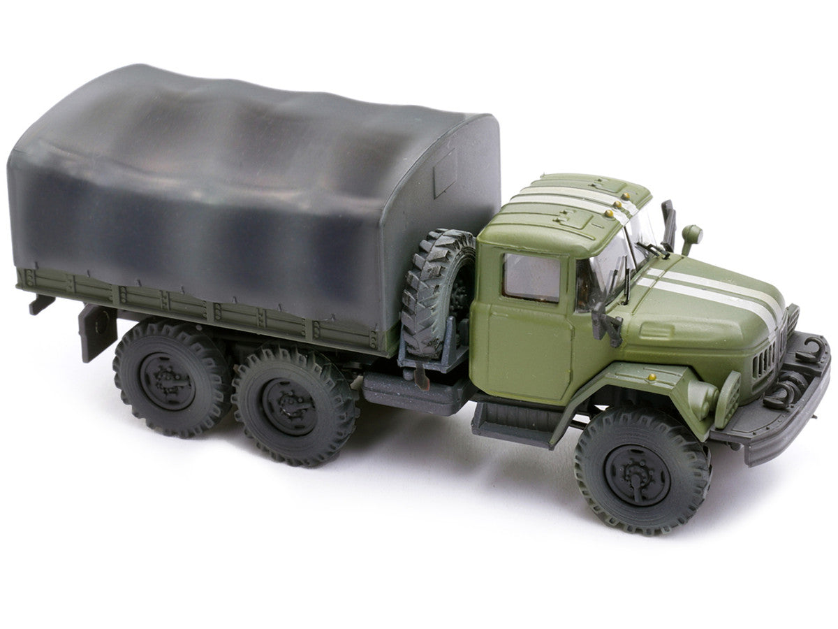 ZIL 131 Cargo Truck Green with White Stripes "Ukrainian Ground Forces" 1/72 Diecast Model by Legion by Legion