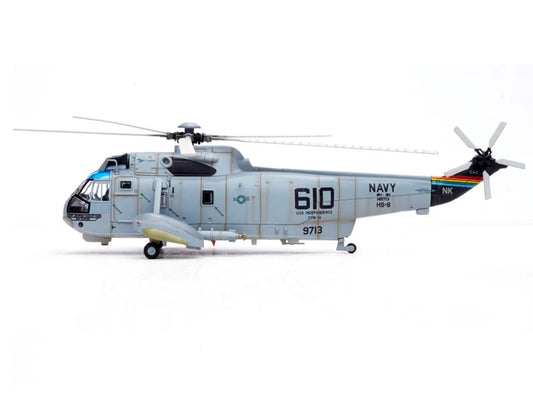 Sikorsky SH-3H Sea King Helicopter "149713/NK 610 Helicopter Anti-Submarine Squadron 8 Eightballers Carrier Air Wing 14 USS Independence (CV-62)" (1990s) United States Navy 1/72 Diecast Model by Legion by Bless Wing