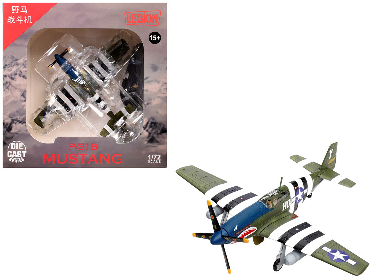 North American P-51B Mustang Aircraft "John Bennett 487th Fighter Squadron 352nd Fighter Group Blue-Nosed Bastards of Bodney RAF Bodney" (1944) United States Army Air Forces 1/72 Diecast Model Airplane by Legion by Legion