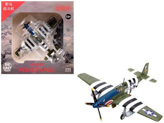 North American P-51B Mustang Aircraft "John Bennett 487th Fighter Squadron 352nd Fighter Group Blue-Nosed Bastards of Bodney RAF Bodney" (1944) United States Army Air Forces 1/72 Diecast Model Airplane by Legion by Legion