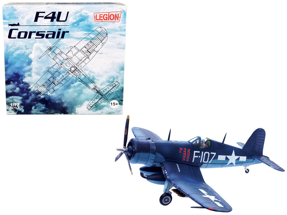 Vought F4U-1D Corsair Fighter Plane "1st Lt. Phillip DeLong Marine Fighter Squadron (VMF-224)" (1945) 1/72 Diecast Airplane Model by Legion by Legion