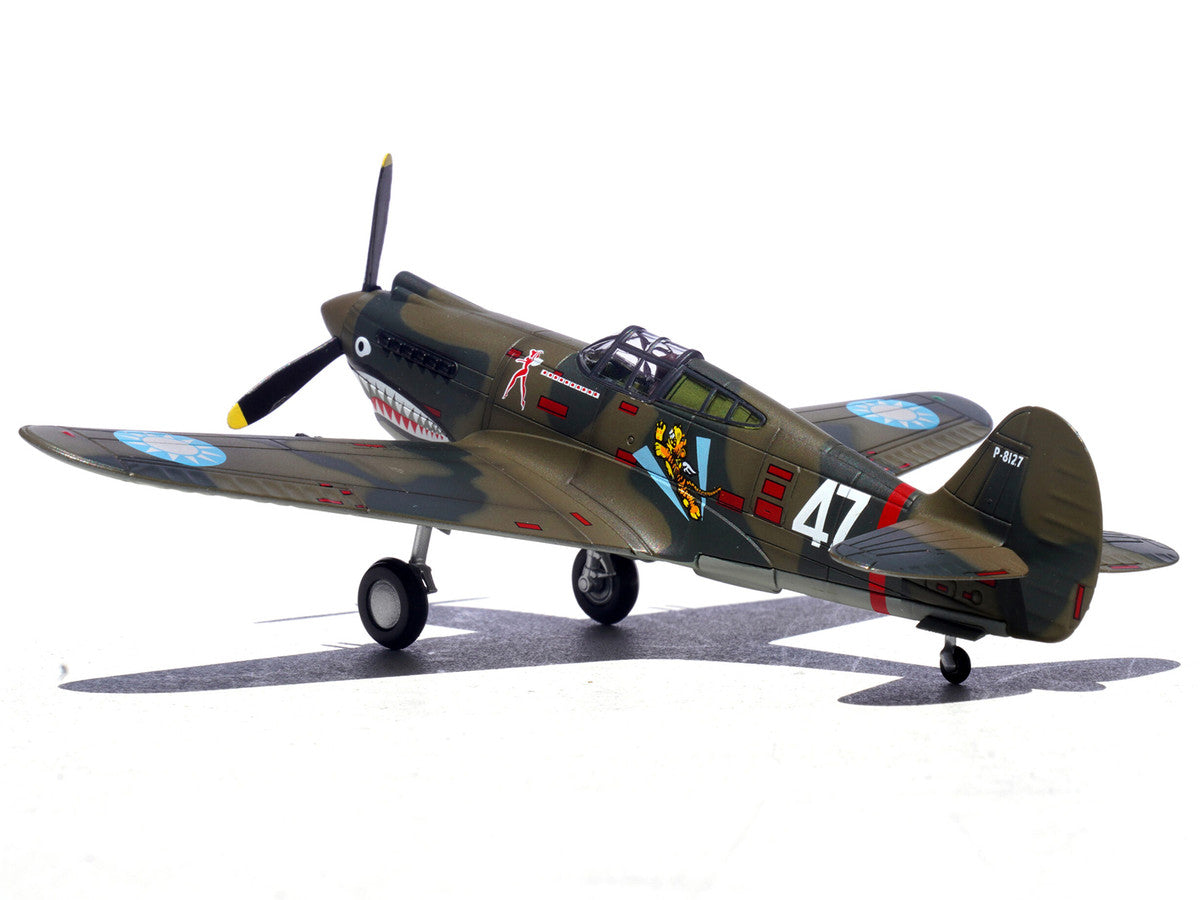 Curtiss P-40B/C Warhawk Fighter Aircraft "White 47 Robert T. Smith 3rd Squadron Hell's Angels Chinese Air Force Burma" (1942) 1st American Volunteer Group 1/72 Diecast Model Airplane by Legion by Legion