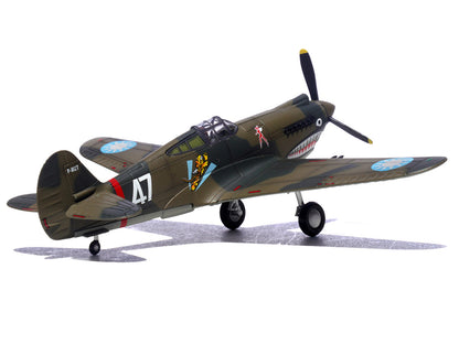 Curtiss P-40B/C Warhawk Fighter Aircraft "White 47 Robert T. Smith 3rd Squadron Hell's Angels Chinese Air Force Burma" (1942) 1st American Volunteer Group 1/72 Diecast Model Airplane by Legion by Legion