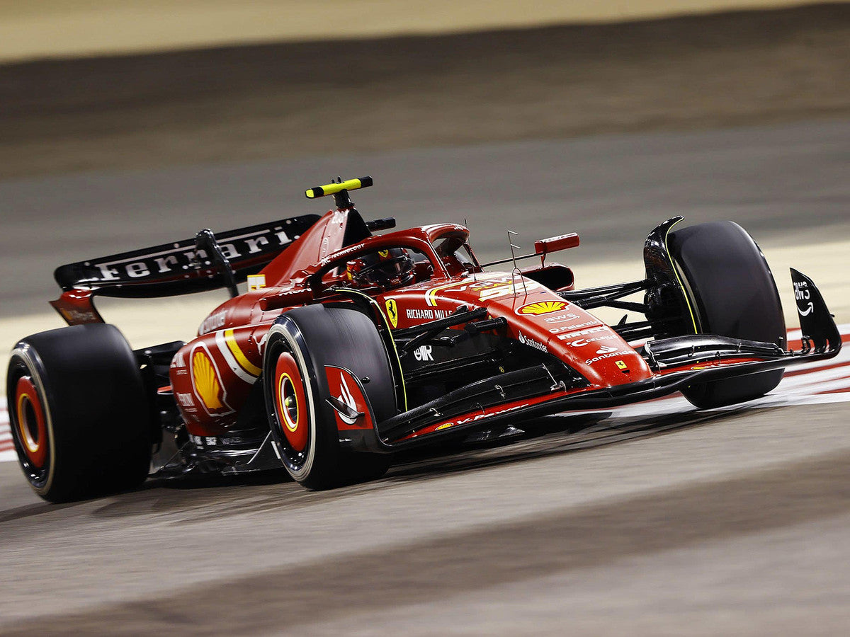 Ferrari SF-24 #55 Carlos Sainz 3rd Place Formula One F1 "Bahrain GP" (2024) with Acrylic Display Case 1/18 Model Car by LookSmart by LookSmart