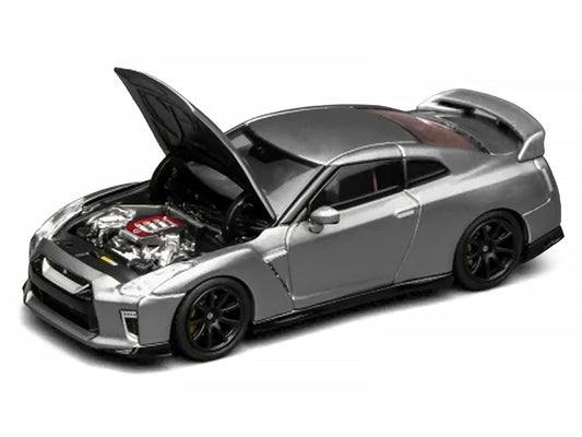 2020 Nissan GT-R (R35) Track Edition Engineered by NISMO RHD (Right Hand Drive) Dark Metal Gray Metallic "Senior 64" Series 1/64 Diecast Model Car by MotorHelix by Motorhelix