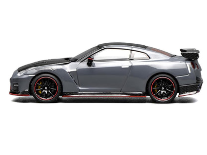 2022 Nissan GT-R Nismo (R35) RHD (Right Hand Drive) Stealth Gray with Carbon Hood and Top "Senior 64" Series 1/64 Diecast Model Car by MotorHelix by Motorhelix