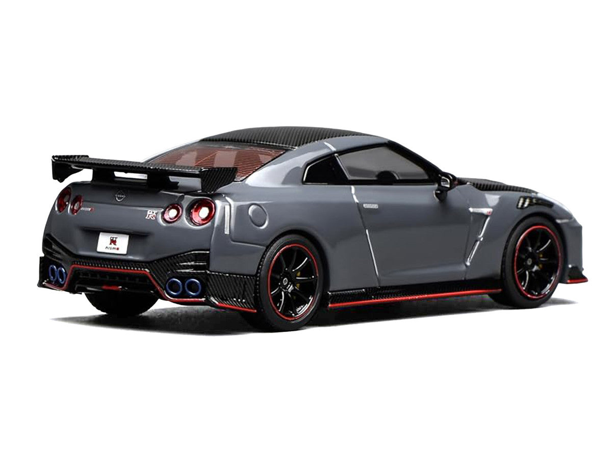 2022 Nissan GT-R Nismo (R35) RHD (Right Hand Drive) Stealth Gray with Carbon Hood and Top "Senior 64" Series 1/64 Diecast Model Car by MotorHelix by Motorhelix