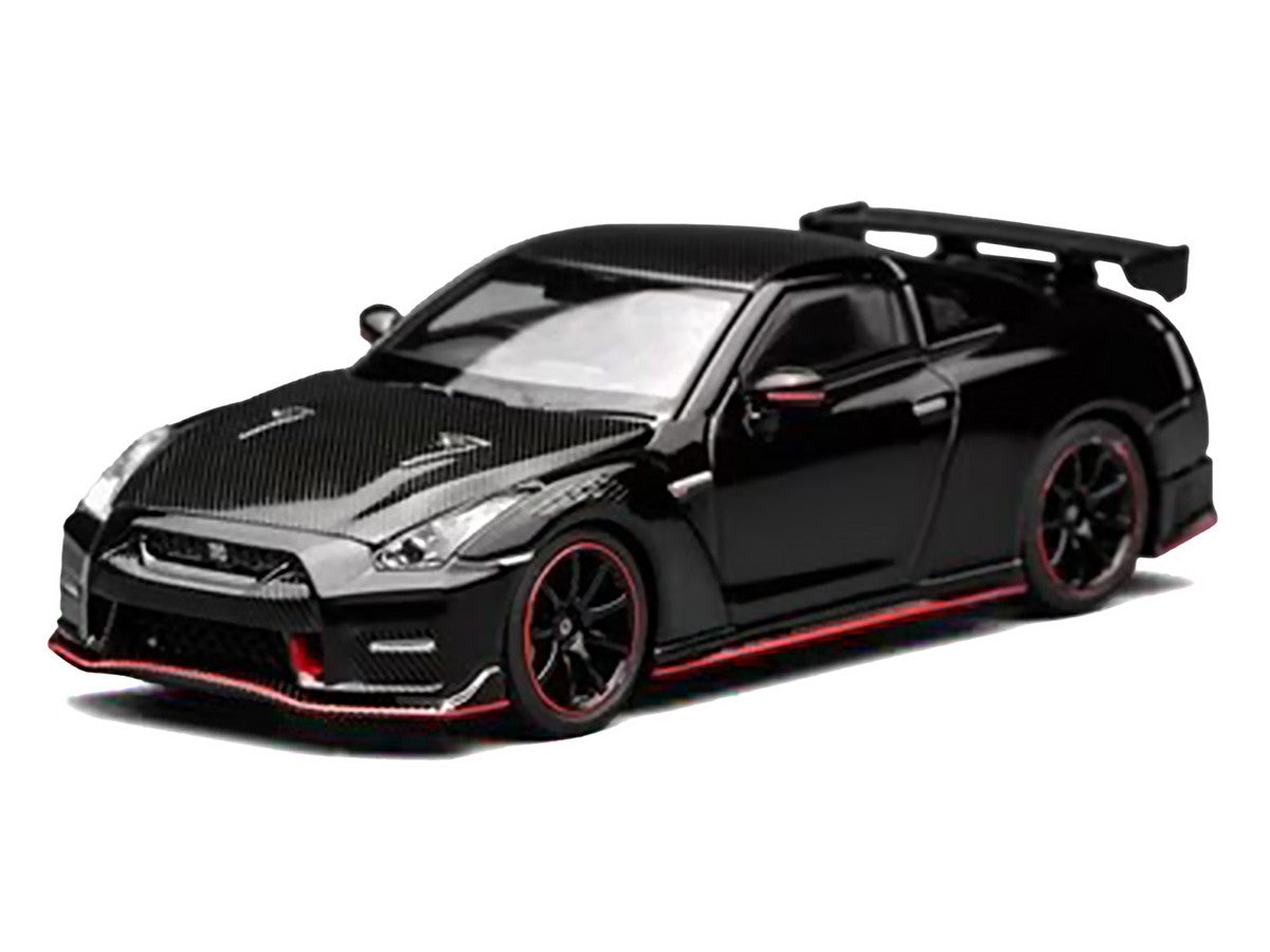 2022 Nissan GT-R Nismo (R35) RHD (Right Hand Drive) Meteor Flake Black Pearl with Carbon Hood and Top "Senior 64" Series 1/64 Diecast Model Car by MotorHelix by Motorhelix