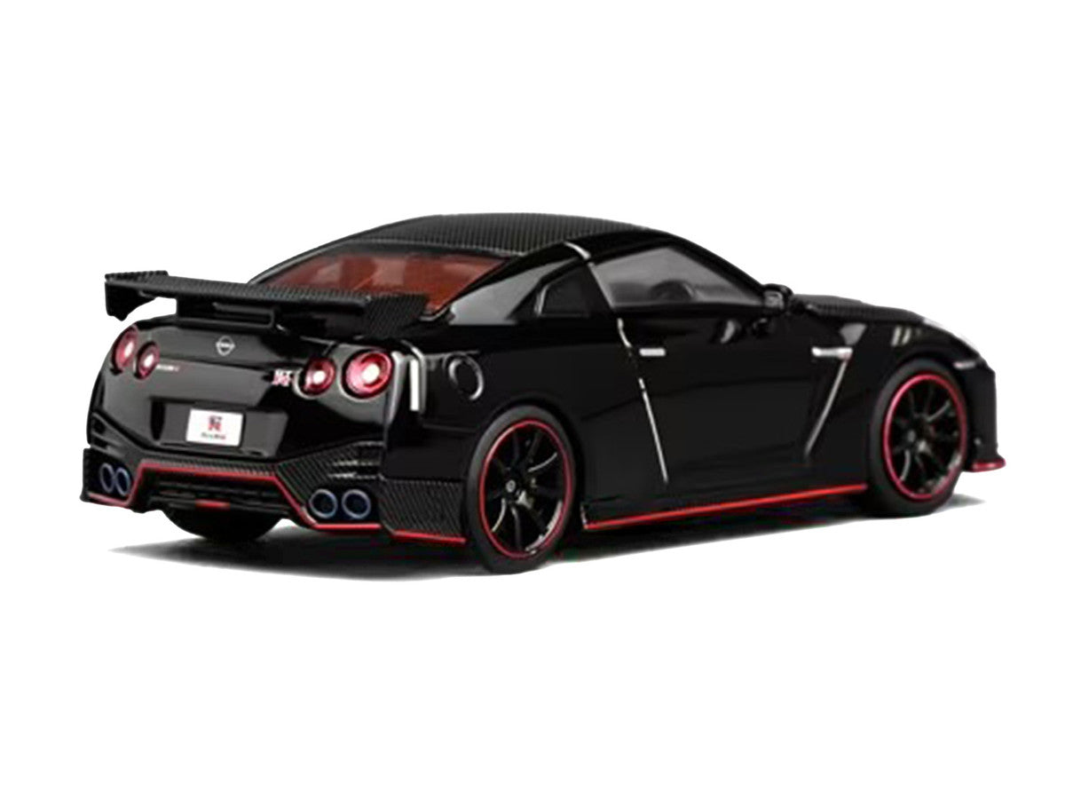 2022 Nissan GT-R Nismo (R35) RHD (Right Hand Drive) Meteor Flake Black Pearl with Carbon Hood and Top "Senior 64" Series 1/64 Diecast Model Car by MotorHelix by Motorhelix