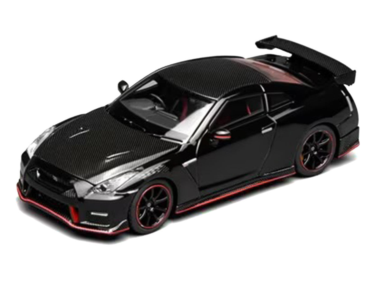2022 Nissan GT-R Nismo (R35) RHD (Right Hand Drive) Meteor Flake Black Pearl with Carbon Hood and Top "Senior 64" Series 1/64 Diecast Model Car by MotorHelix by Motorhelix