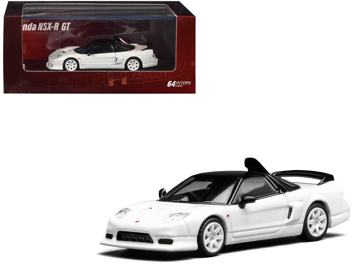 Honda NSX-R GT RHD (Right Hand Drive) Championship White with Black Top "Intern 64" Series 1/64 Diecast Model Car by MotorHelix by Motorhelix
