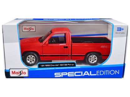 1993 Chevrolet 454 SS Pickup Truck Red 1/24 Diecast Model Car by Maisto by Maisto