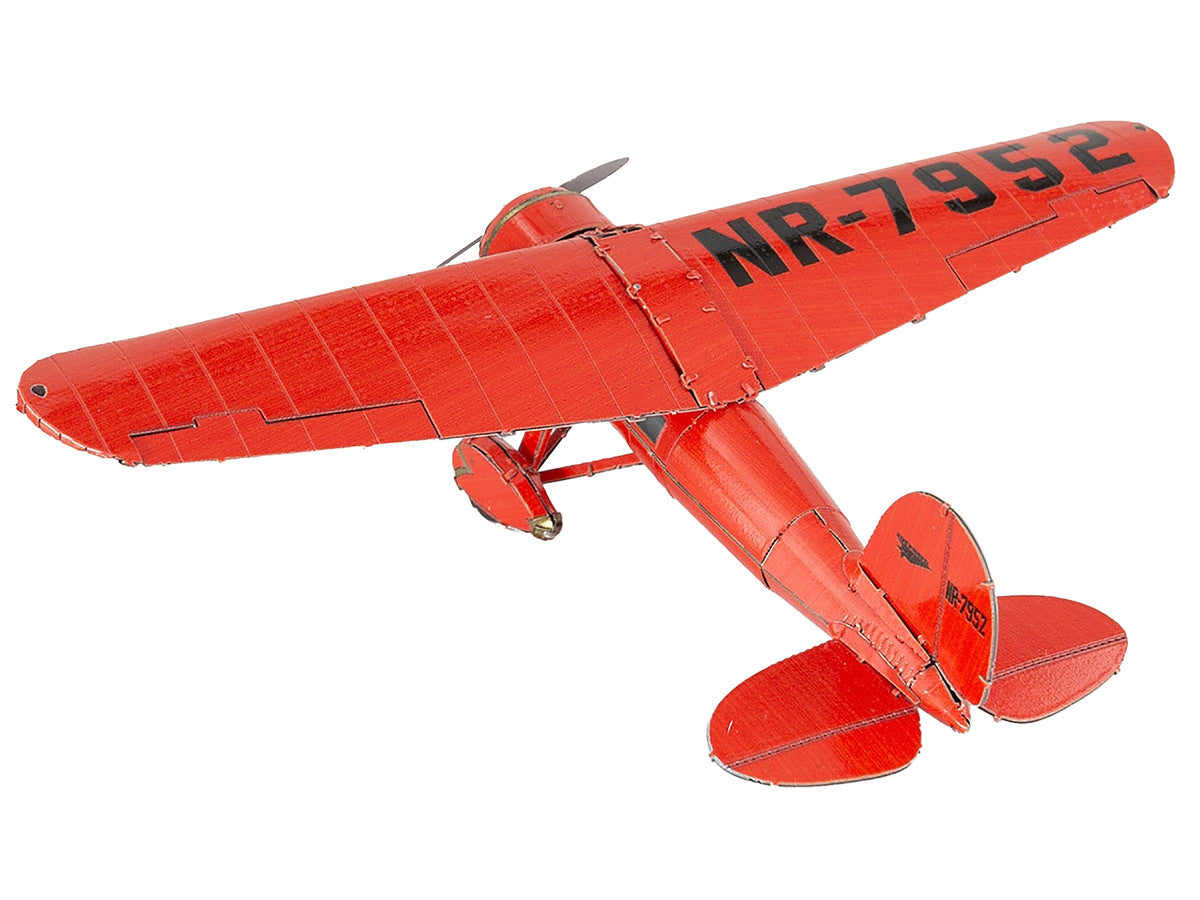 Model Kit Lockheed Vega 5B Monoplane Aircraft "Little Red Bus - Amelia Earhart" Red (Moderate Difficulty) Steel Model by Metal Earth by Metal Earth