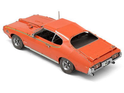 Model Kit 1969 Pontiac GTO Judge Orange with Black Stripes (Moderate Difficulty) Steel Model by Metal Earth by Metal Earth
