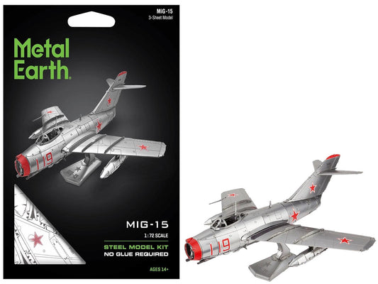Model Kit Mikoyan-Gurevich MiG-15 Fighter Aircraft "Korean War" Soviet Air Force (Moderate Difficulty) Steel Model by Metal Earth by Metal Earth