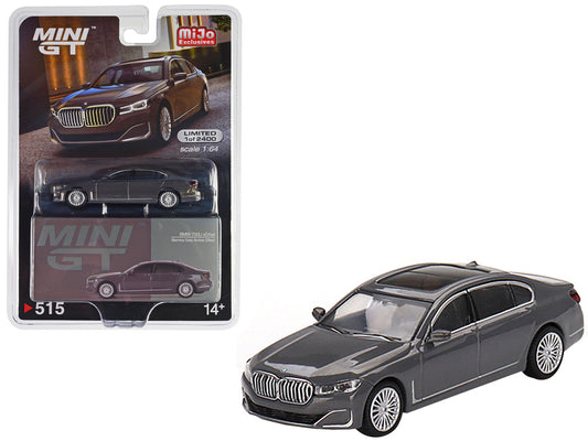 BMW 750Li xDrive Bernina Gray Amber Effect with Sunroof Limited Edition to 2400 pieces Worldwide 1/64 Diecast Model Car by Mini GT by Mini GT