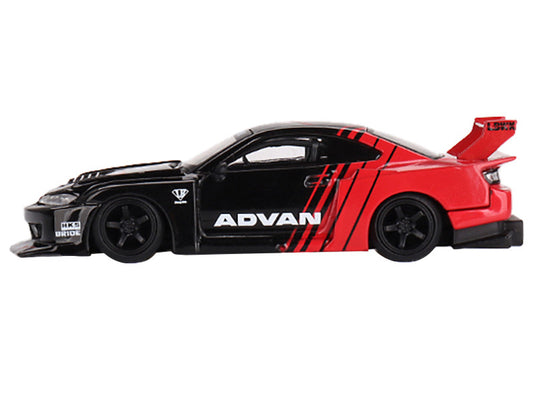 Nissan "LB-Super Silhouette" S15 SILVIA RHD (Right Hand Drive) Red and Black "ADVAN" Limited Edition 1/64 Diecast Model Car by Mini GT by Mini GT