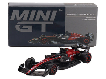 Alfa Romeo C43 #77 Valtteri Bottas "Alfa Romeo F1 Team Kick" Formula One F1 "Australian GP" (2023) Limited Edition 1/64 Diecast Model Car by Mini GT by Mini GT