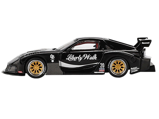 Mazda RX-7 LB-Super Silhouette #20 "Liberty Walk" Black Limited Edition 1/64 Diecast Model Car by Mini GT by Mini GT