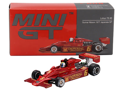 Lotus 78 #6 Gunnar Nilsson "John Player Team Lotus" Formula One F1 "Japanese GP" (1977) Limited Edition 1/64 Diecast Model Car by Mini GT by Mini GT