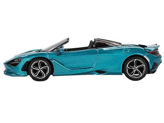 McLaren 750S Spider Belize Blue Metallic Limited Edition 1/64 Diecast Model Car by Mini GT by Mini GT