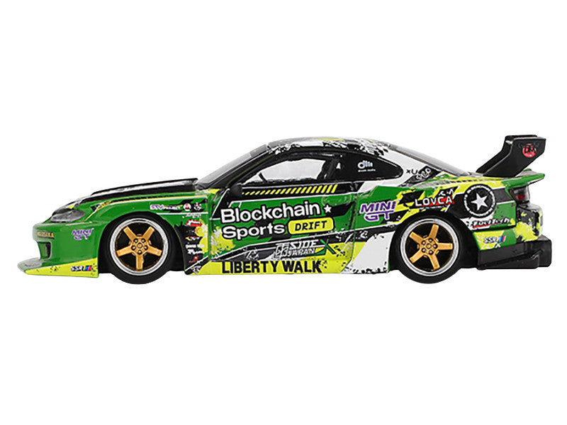 Nissan "LB-Super Silhouette" S15 SILVIA RHD (Right Hand Drive) #555 "V2" Yukio Fausto "Formula Drift Japan" (2024) Limited Edition 1/64 Diecast Model Car by Mini GT by Mini GT