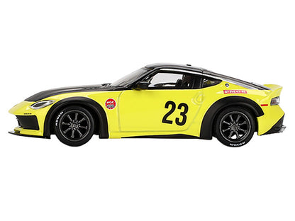 Nissan Z "LB-Nation Works" #23 Ikazuchi Yellow with Black Hood and Top Limited Edition 1/64 Diecast Model Car by Mini GT by Mini GT