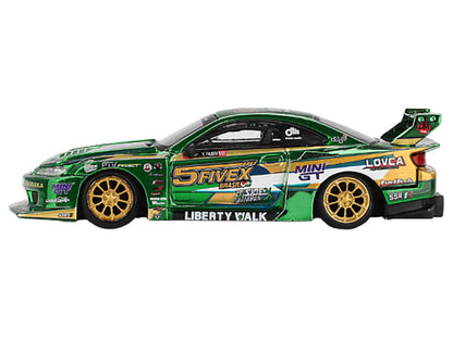 Nissan Silvia (S15) LB-Super Silhouette RHD (Right Hand Drive) "Fausto Racing 2024" Green Metallic Limited Edition 1/64 Diecast Model Car by Mini GT by Mini GT