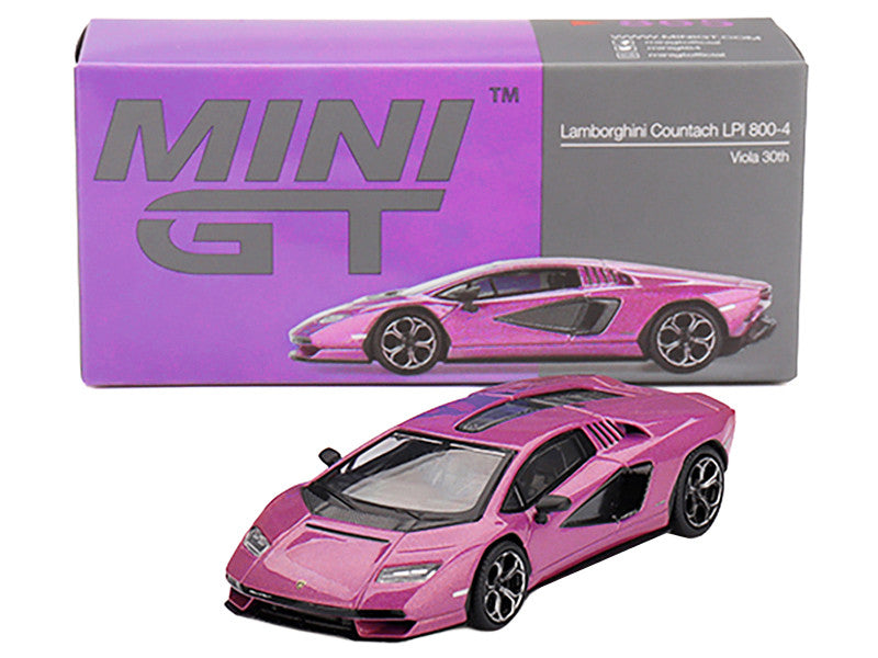 Lamborghini Countach LPI 800-4 Viola 30th Metallic Limited Edition 1/64 Diecast Model Car by Mini GT by Mini GT