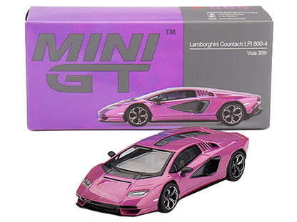 Lamborghini Countach LPI 800-4 Viola 30th Metallic Limited Edition 1/64 Diecast Model Car by Mini GT by Mini GT