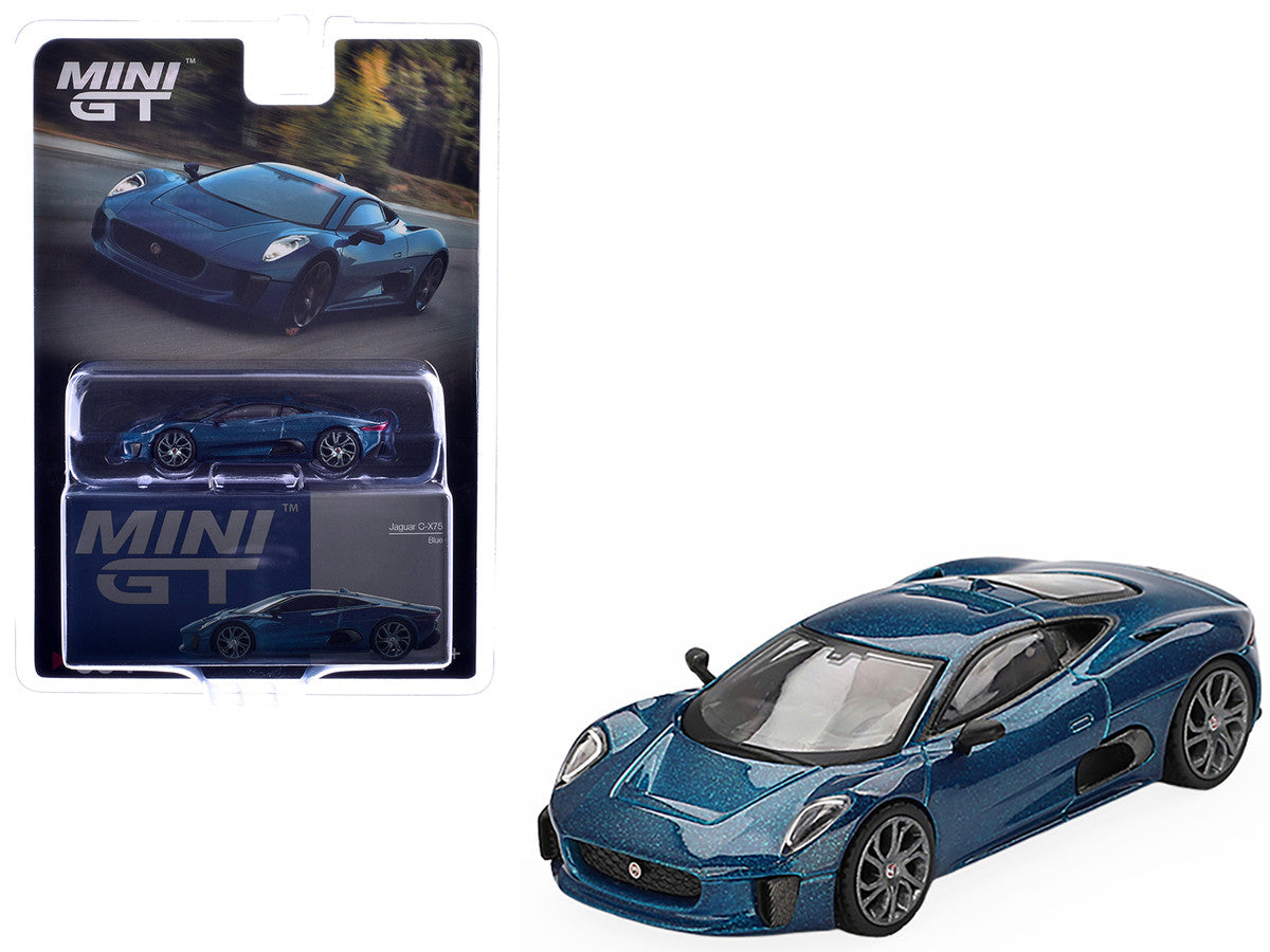 Jaguar C-X75 Blue Metallic Limited Edition 1/64 Diecast Model Car by Mini GT by Mini GT