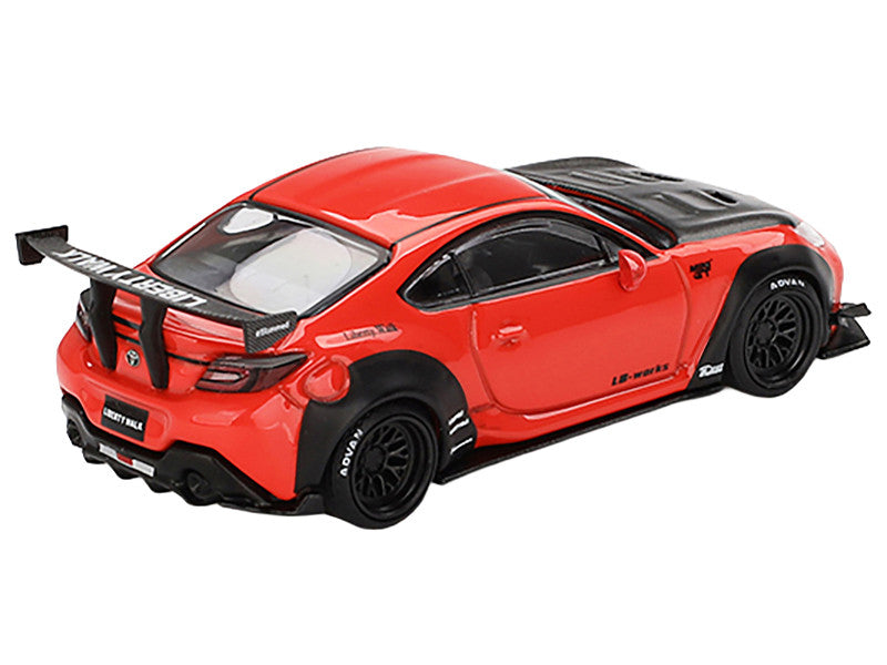 Toyota GR86 "LB-Nation - Liberty Walk" Red with Carbon Hood Limited Edition 1/64 Diecast Model Car by Mini GT by Mini GT