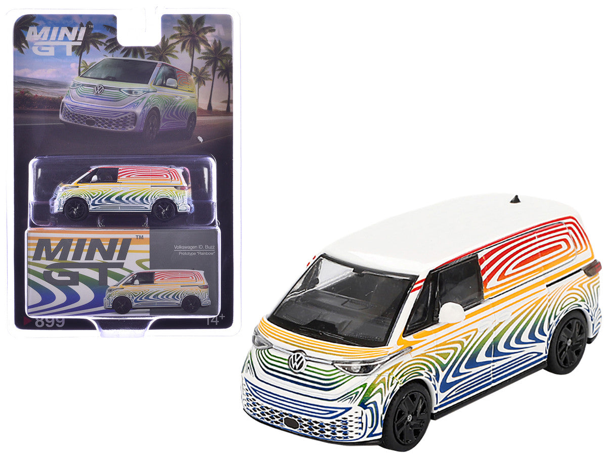 Volkswagen ID. Buzz Van Prototype "Rainbow" Limited Edition 1/64 Diecast Model Car by Mini GT by Mini GT