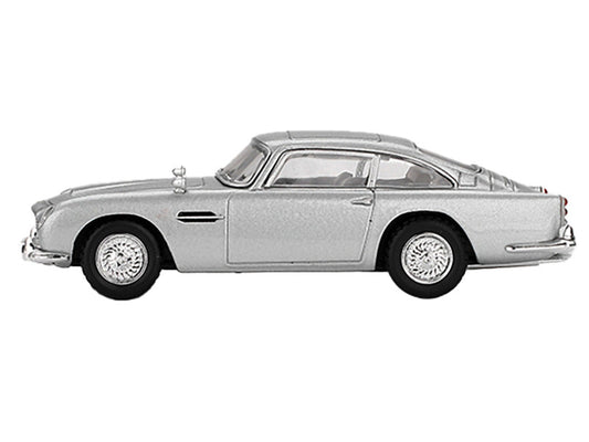 Aston Martin DB5 RHD (Right Hand Drive) Birch Silver Metallic 007 James Bond "Thunderball" (1965) Movie Limited Edition 1/64 Diecast Model Car by Mini GT by Mini GT