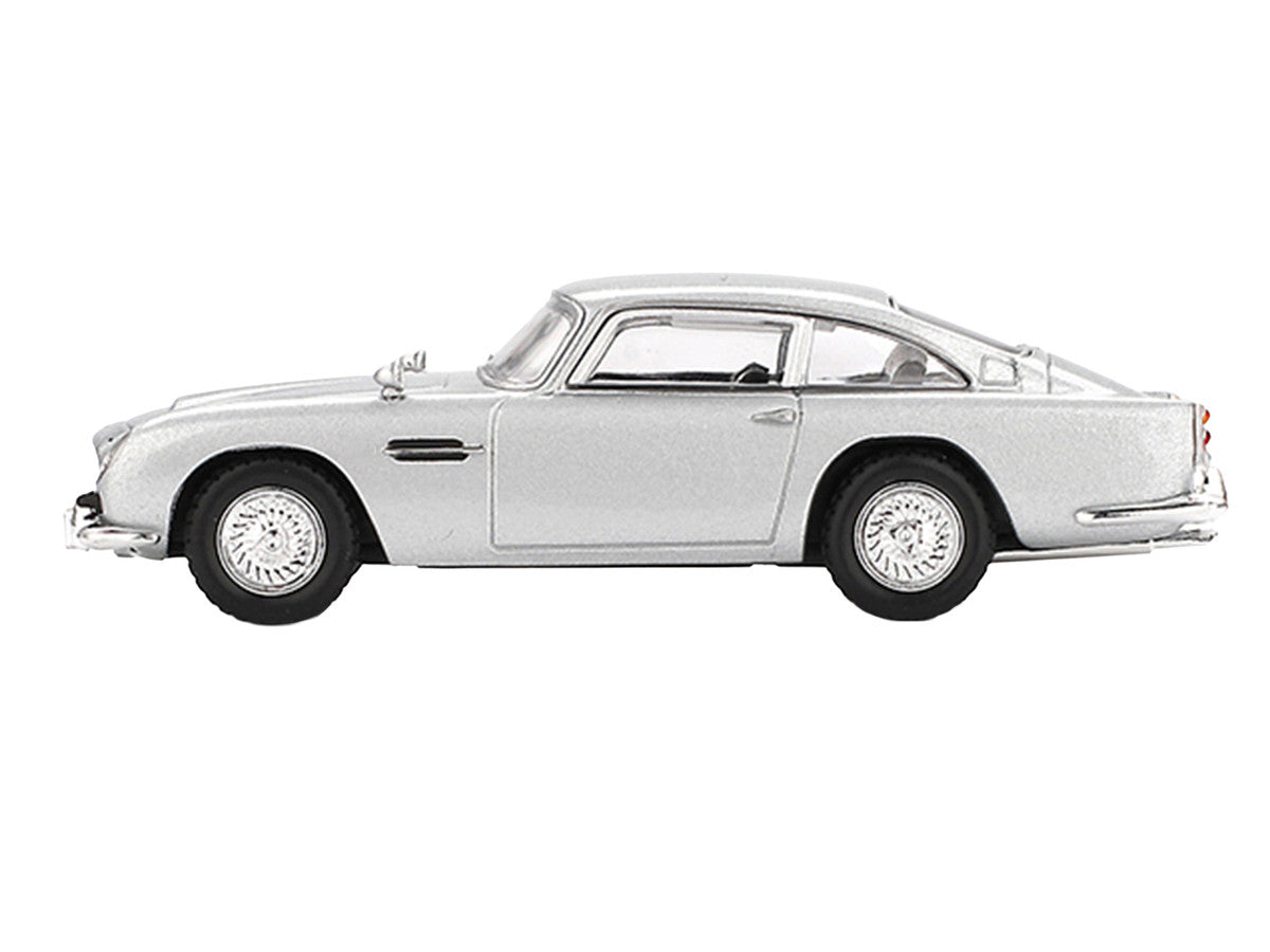Aston Martin DB5 RHD (Right Hand Drive) Birch Silver Metallic (Damaged) 007 James Bond "Skyfall" (2012) Movie Limited Edition 1/64 Diecast Model Car by Mini GT by Mini GT