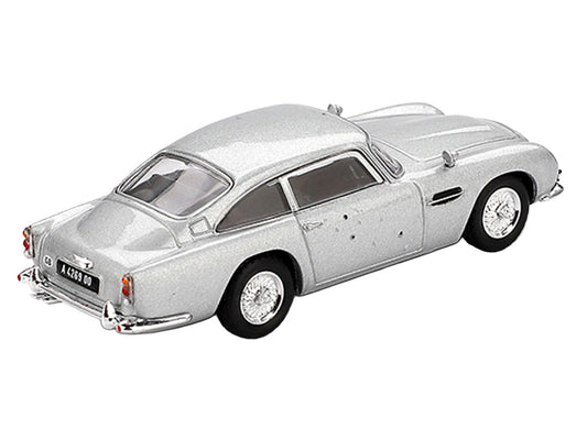 Aston Martin DB5 RHD (Right Hand Drive) Birch Silver Metallic (Damaged) 007 James Bond "Skyfall" (2012) Movie Limited Edition 1/64 Diecast Model Car by Mini GT by Mini GT