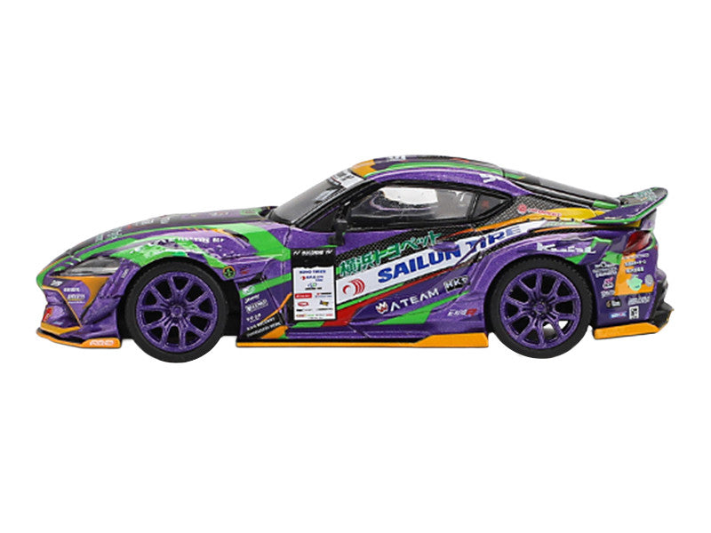Toyota GR Supra KUHL RHD (Right Hand Drive) #91 Shingo Hatanaka "Evangelion Racing" "D1 Grand Prix" (2021) Limited Edition 1/64 Diecast Model Car by Mini GT by Mini GT