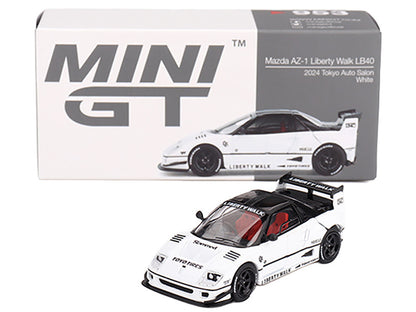 Mazda AZ-1 Liberty Walk LB40 RHD (Right Hand Drive) White with Black Top "2024 Tokyo Auto Salon" Limited Edition 1/64 Diecast Model Car by Mini GT by Mini GT
