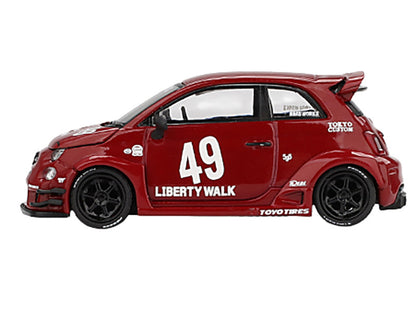 ABARTH 595 #49 "LB-Works x Abas Works" Red Limited Edition 1/64 Diecast Model Car by Mini GT by Mini GT