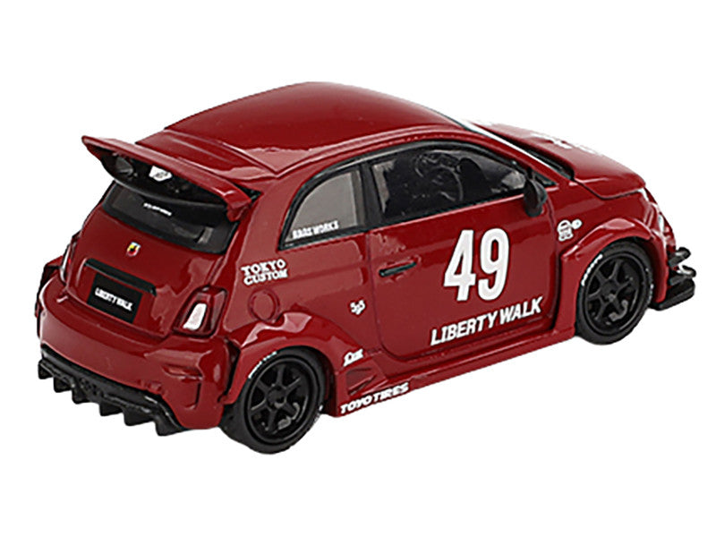 ABARTH 595 #49 "LB-Works x Abas Works" Red Limited Edition 1/64 Diecast Model Car by Mini GT by Mini GT