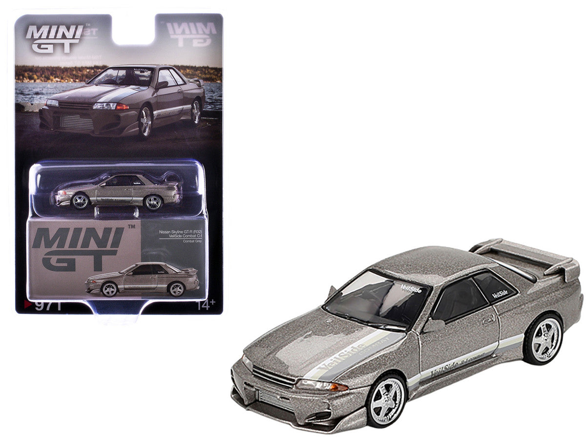 Nissan Skyline GT-R (R32) RHD (Right Hand Drive) "Veilside Combat C-I" Gray Metallic Limited Edition 1/64 Diecast Model Car by Mini GT by Mini GT