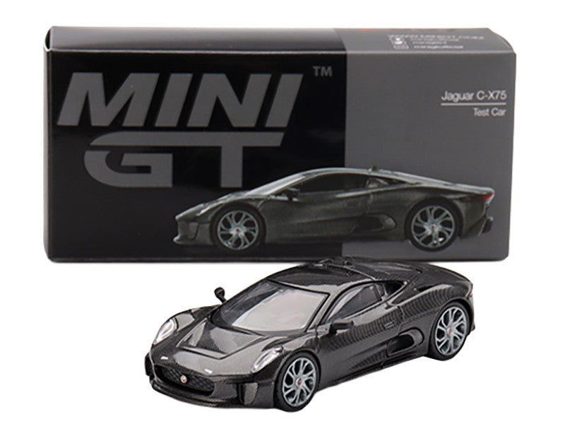 Jaguar C-X75 "Test Car" Black Carbon Limited Edition 1/64 Diecast Model Car by Mini GT by Mini GT