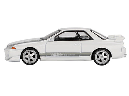 Nissan Skyline GT-R (R32) RHD (Right Hand Drive) "Veilside Combat C-I" White with Gray Stripes Limited Edition 1/64 Diecast Model Car by Mini GT by Mini GT