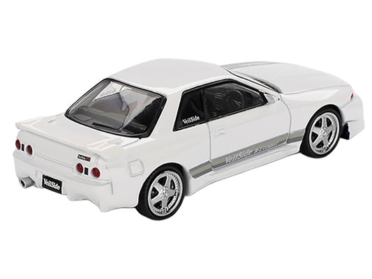 Nissan Skyline GT-R (R32) RHD (Right Hand Drive) "Veilside Combat C-I" White with Gray Stripes Limited Edition 1/64 Diecast Model Car by Mini GT by Mini GT