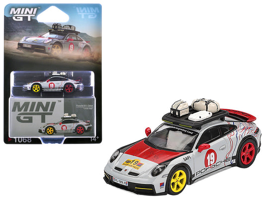 Porsche 911 Dakar #19 "Uncle Rally" Gray with Graphics and Roof Rack Limited Edition 1/64 Diecast Model Car by Mini GT by Mini GT