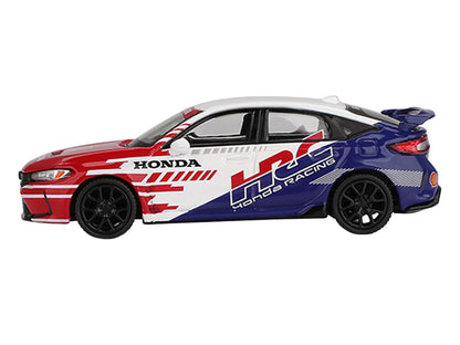 Honda Civic TYPE R "2024 Pace Car HRC" White with Red and Blue Graphics Limited Edition 1/64 Diecast Model Car by Mini GT by Mini GT